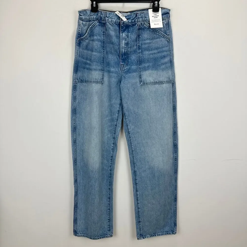 Madewell The Tall Balloon Jean Raebrook Wash Blue High Rise Rigid US 30T NWT